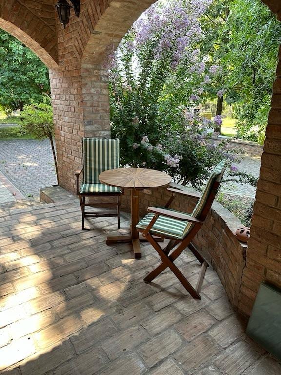 La terrazza con le fioriture